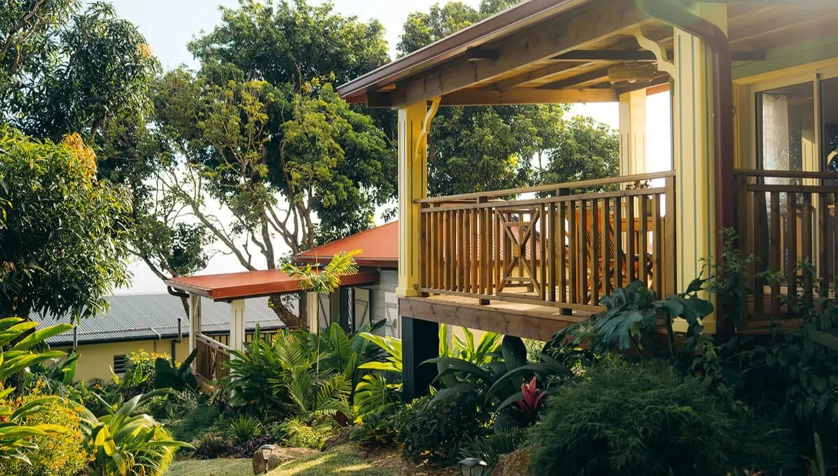 Photo hébergements saisonniers dans un jardin tropical réunionnais